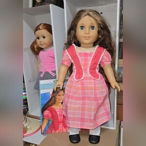 American girl doll Marie Grace with book brown hair blue eyes